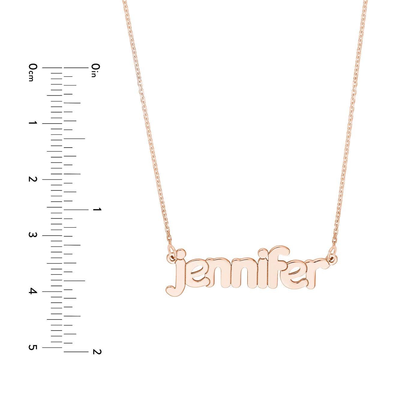 5mm Bubble Font Nameplate Necklace