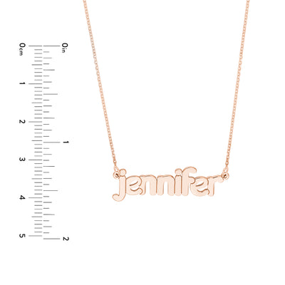 5mm Bubble Font Nameplate Necklace