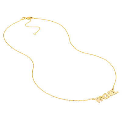 7mm Bubble Font Nameplate Necklace