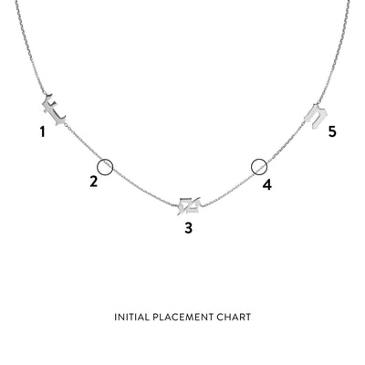 Gothic Initials Station Necklace