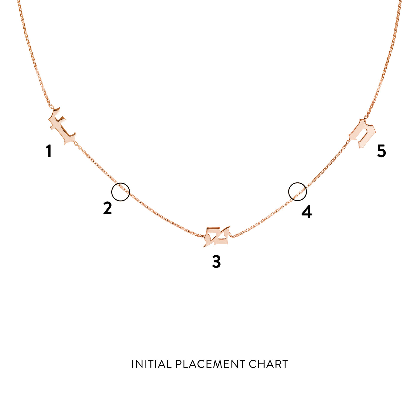 Gothic Initials Station Necklace