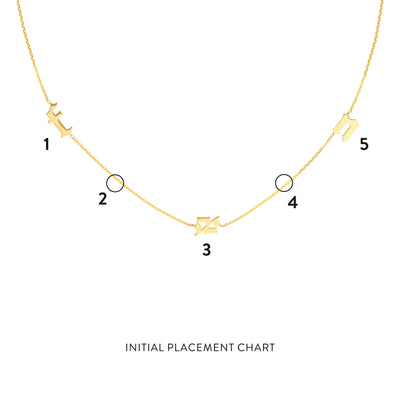 Gothic Initials Station Necklace