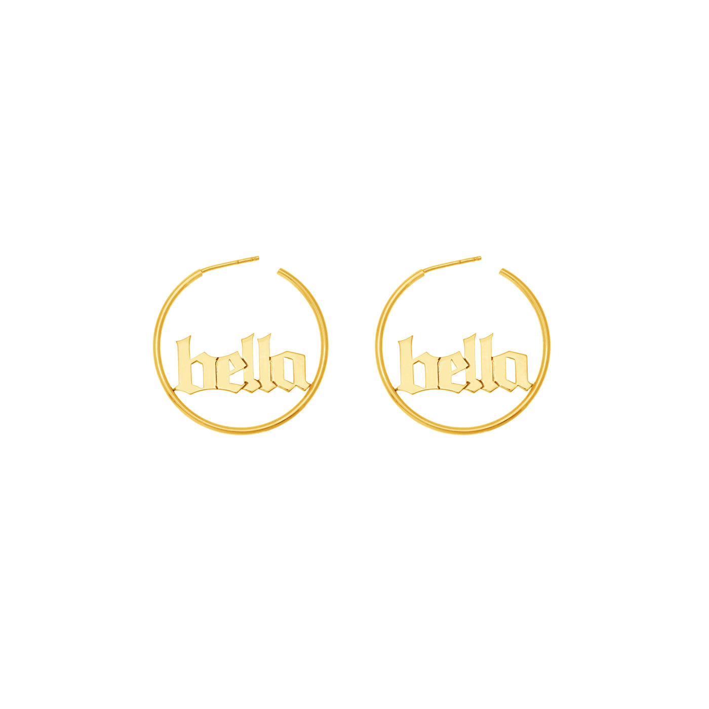 Gothic Nameplate Hoop Earrings