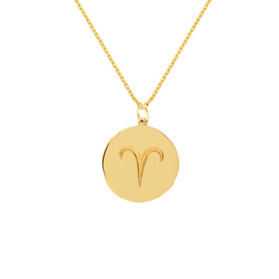 Aries Organic Disc Pendant Necklace
