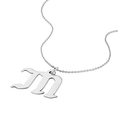 Gothic Initial Pendant Necklace