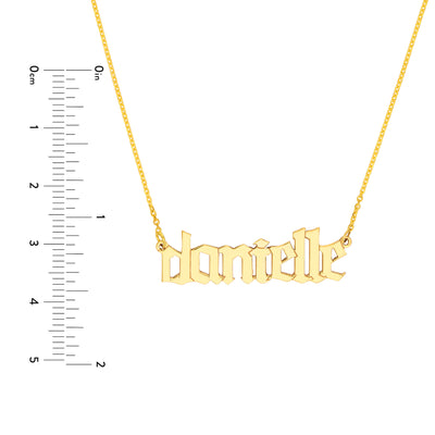 7mm Gothic Nameplate Necklace