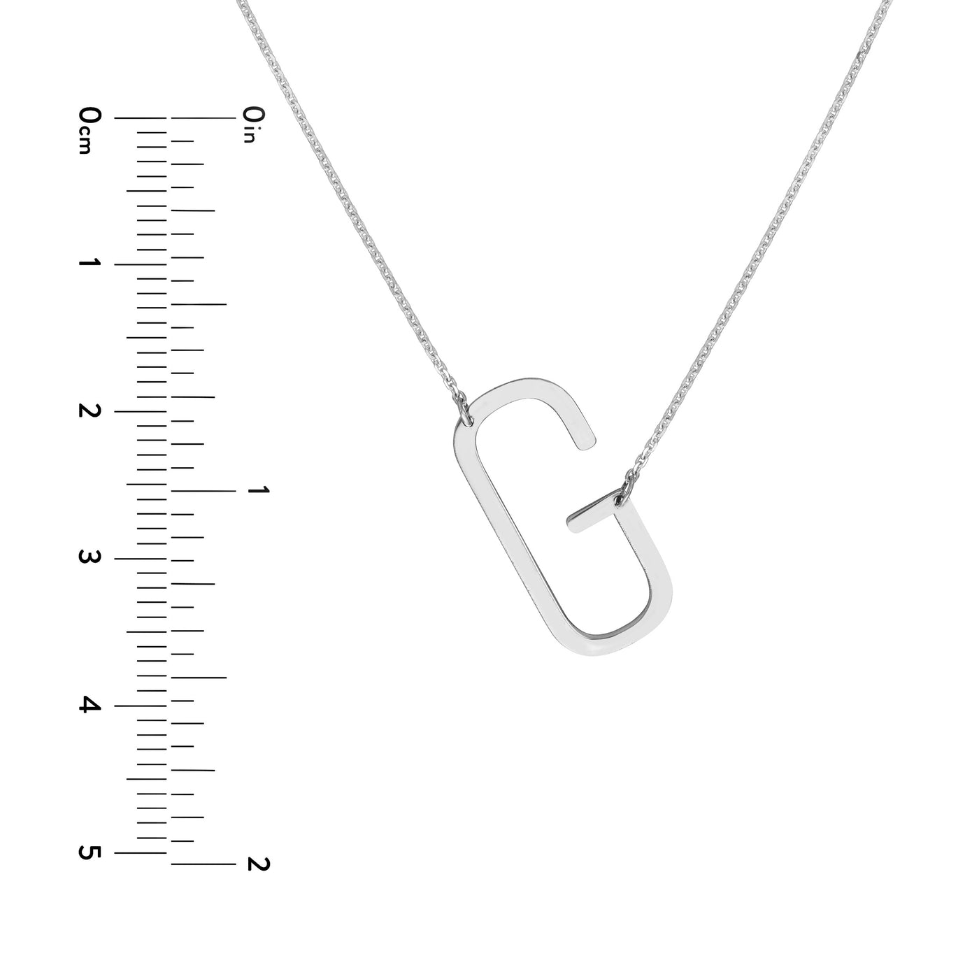 Sideways Block Initial Necklace