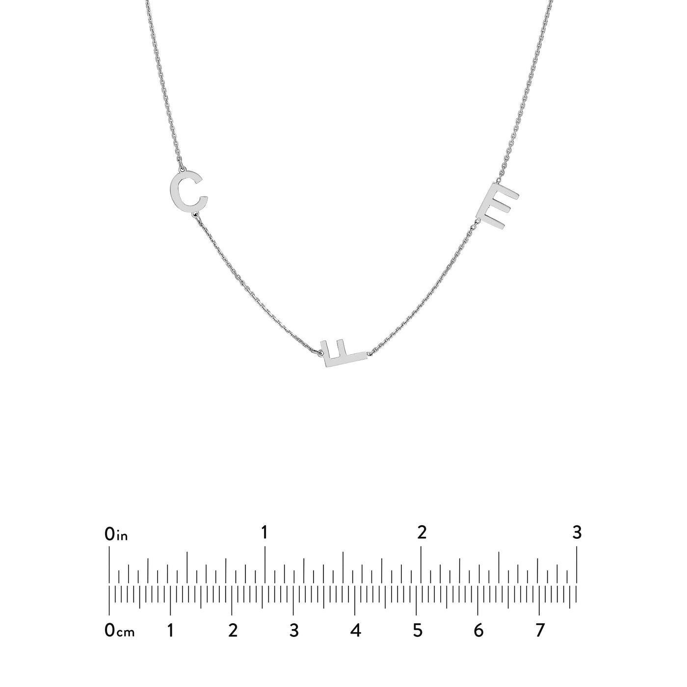 Block Initials Station Necklace