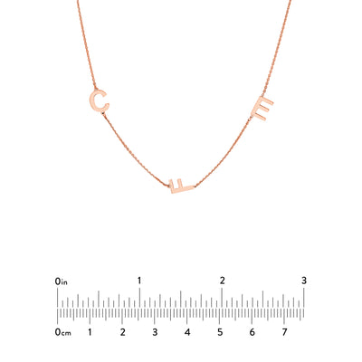 Block Initials Station Necklace