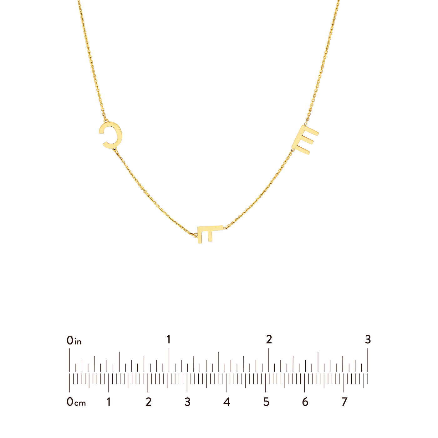Block Initials Station Necklace
