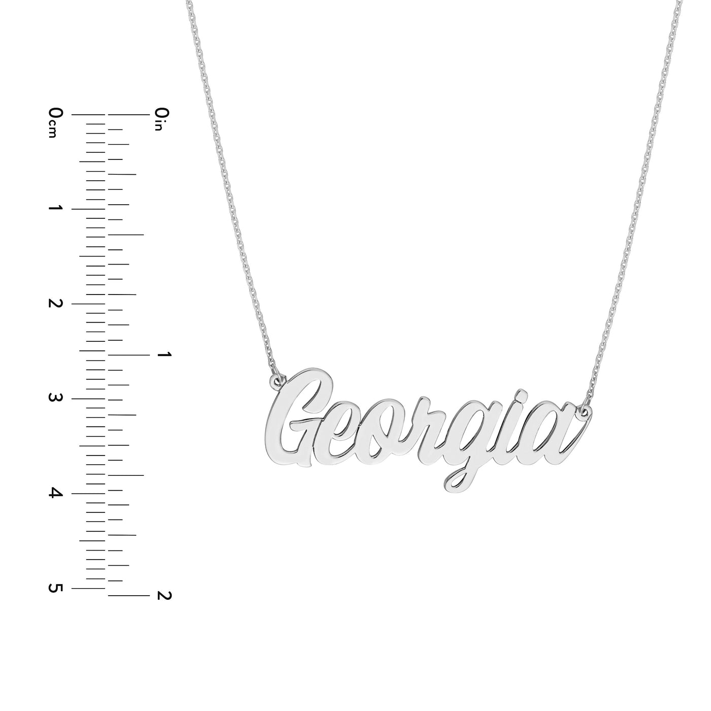 7mm Script Font Nameplate Necklace
