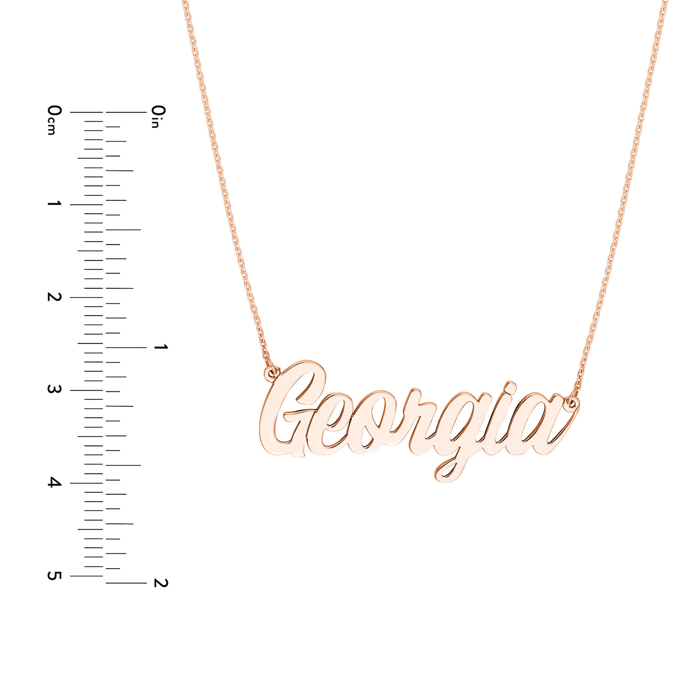 7mm Script Font Nameplate Necklace