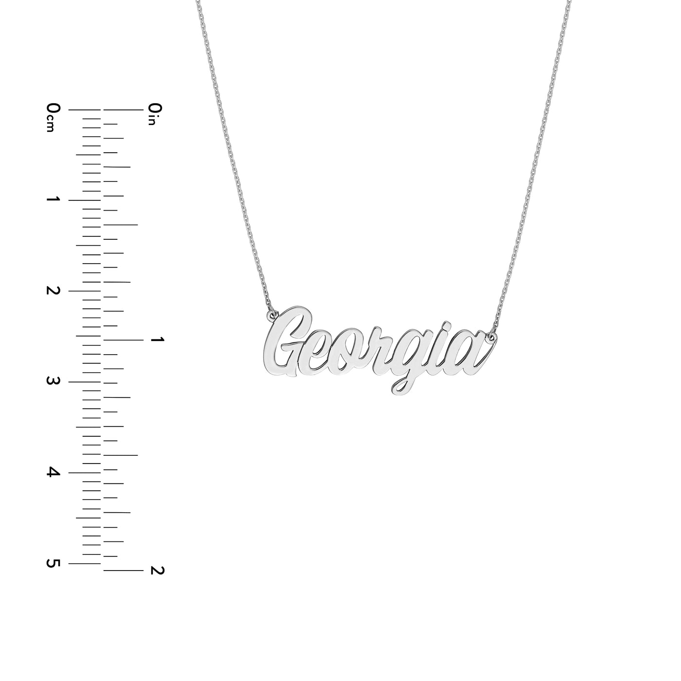 5mm Script Font Nameplate Necklace