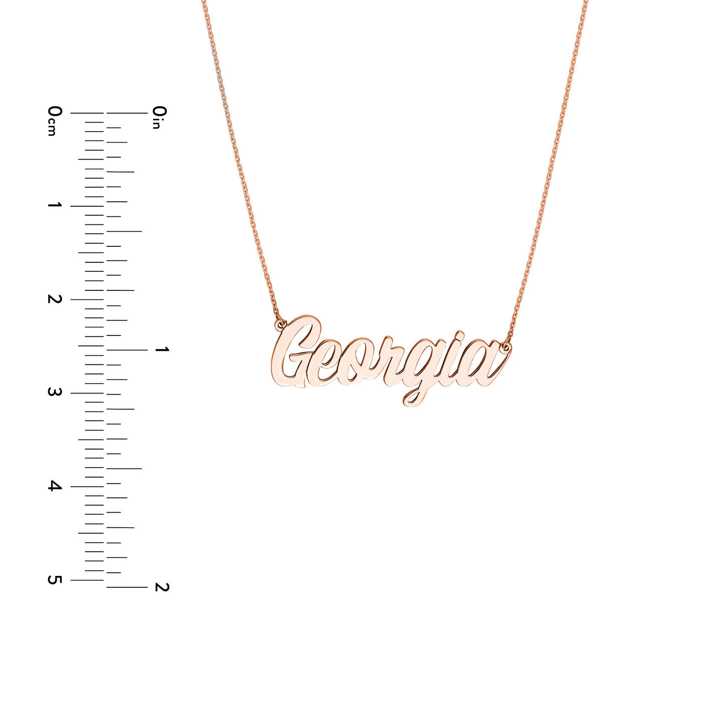 5mm Script Font Nameplate Necklace