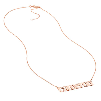 7mm Typewriter Font Nameplate Necklace