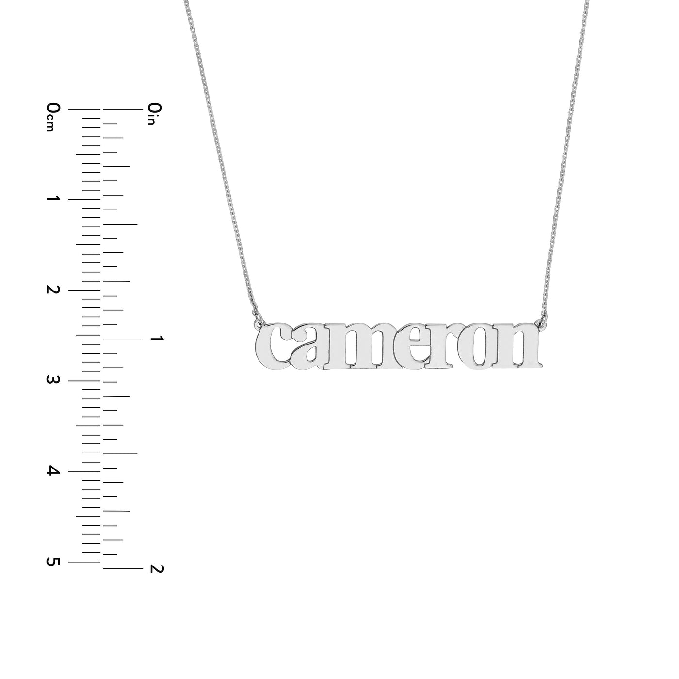 5mm Typewriter Font Nameplate Necklace