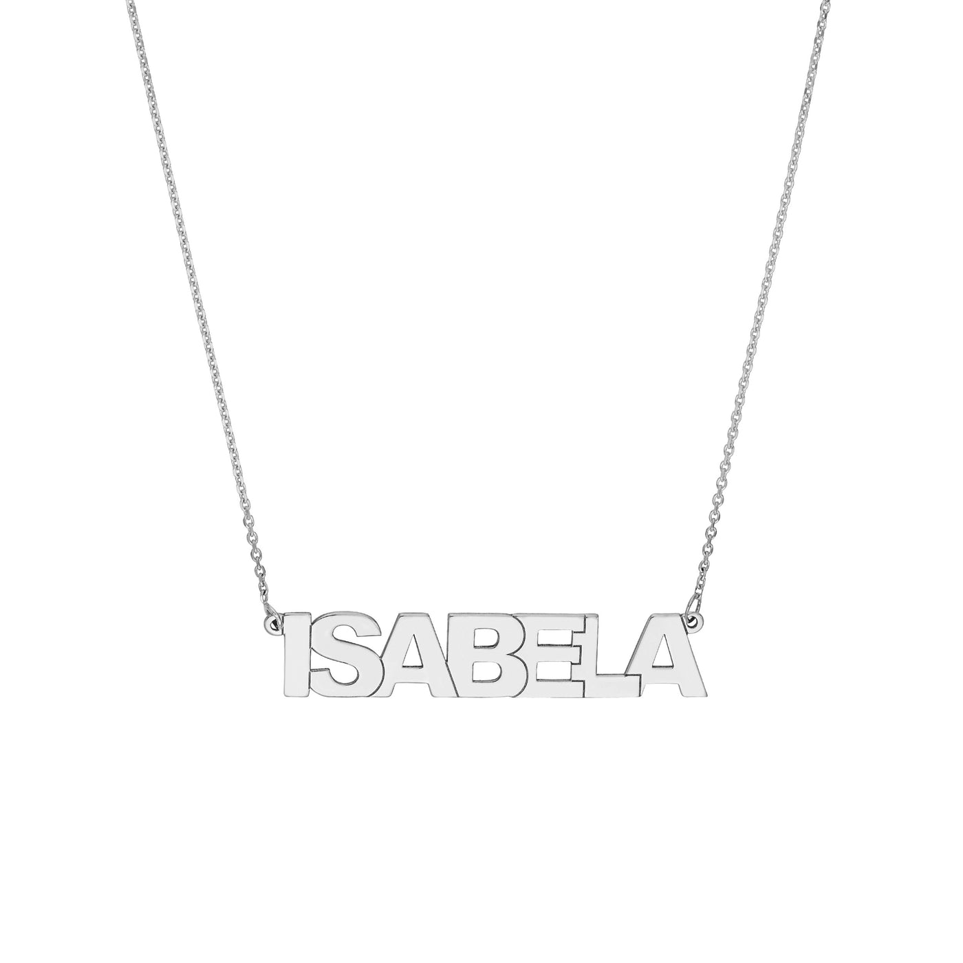 7mm Block Font Nameplate Necklace