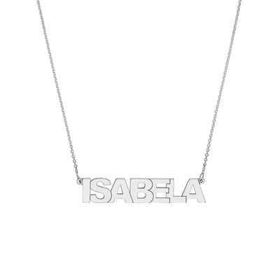 7mm Block Font Nameplate Necklace