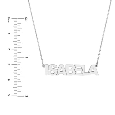 7mm Block Font Nameplate Necklace