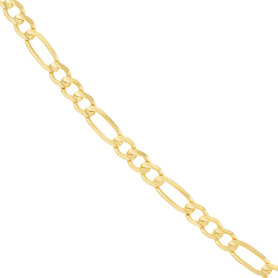 3.9mm Light Concave Figaro Chain with Lobster Lock