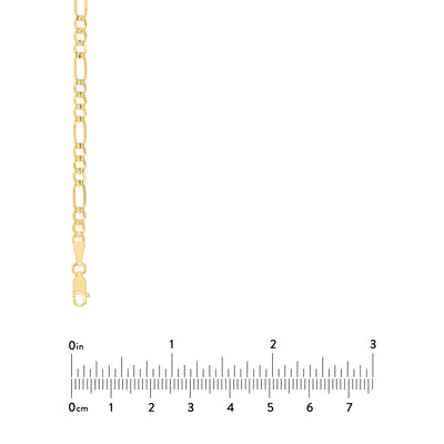 3.9mm Light Concave Figaro Chain with Lobster Lock