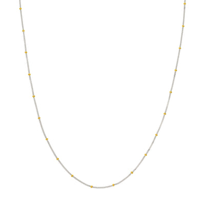2.0mm Two-Tone Saturn Curb Chain with Lobster Lock