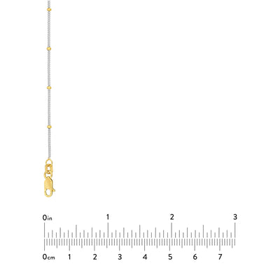 2.0mm Two-Tone Saturn Curb Chain with Lobster Lock