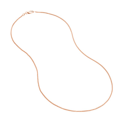 1.25mm Wheat Chain with Lobster Lock