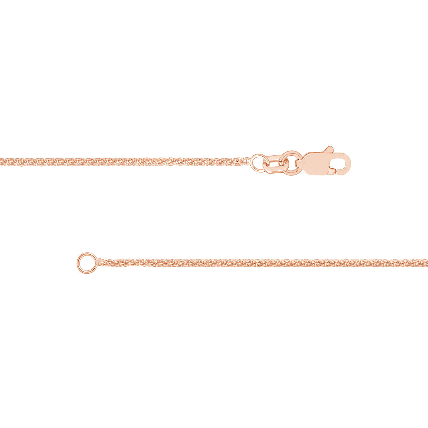 1.25mm Wheat Chain with Lobster Lock
