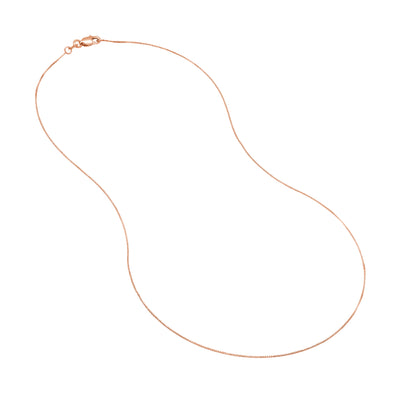 0.55mm Box Chain with Lobster Lock and Quality Tag