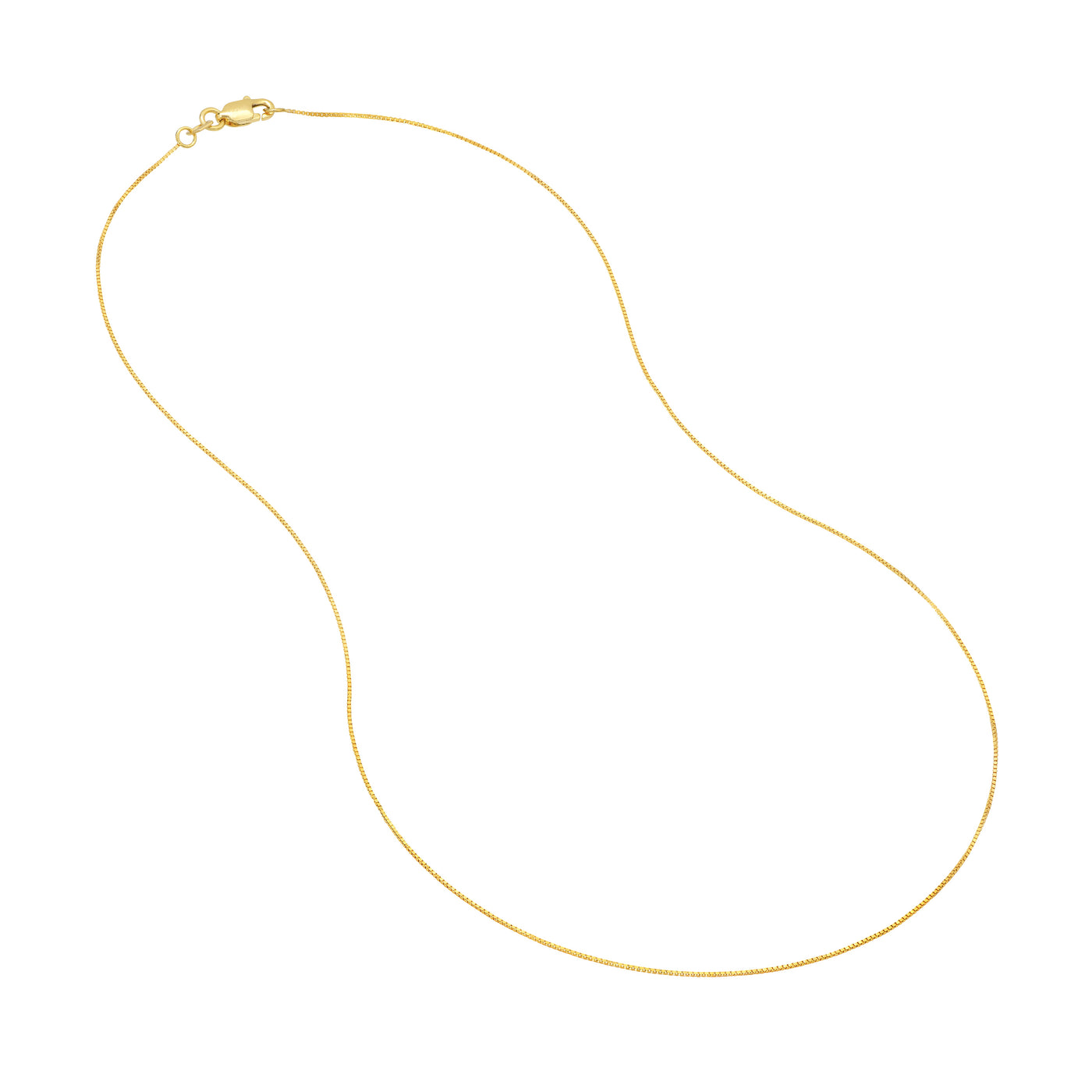 0.55mm Box Chain with Lobster Lock and Quality Tag