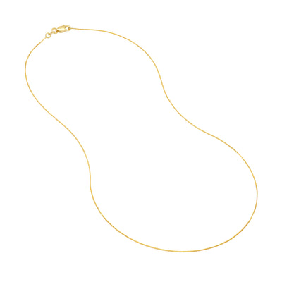 0.55mm Box Chain with Lobster Lock and Quality Tag