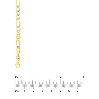 4.75mm Two-Tone Pavé Figaro Chain with Lobster Lock