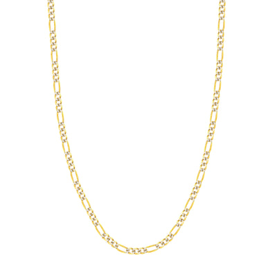 5.8mm Two-Tone Pavé Figaro Chain with Lobster Lock