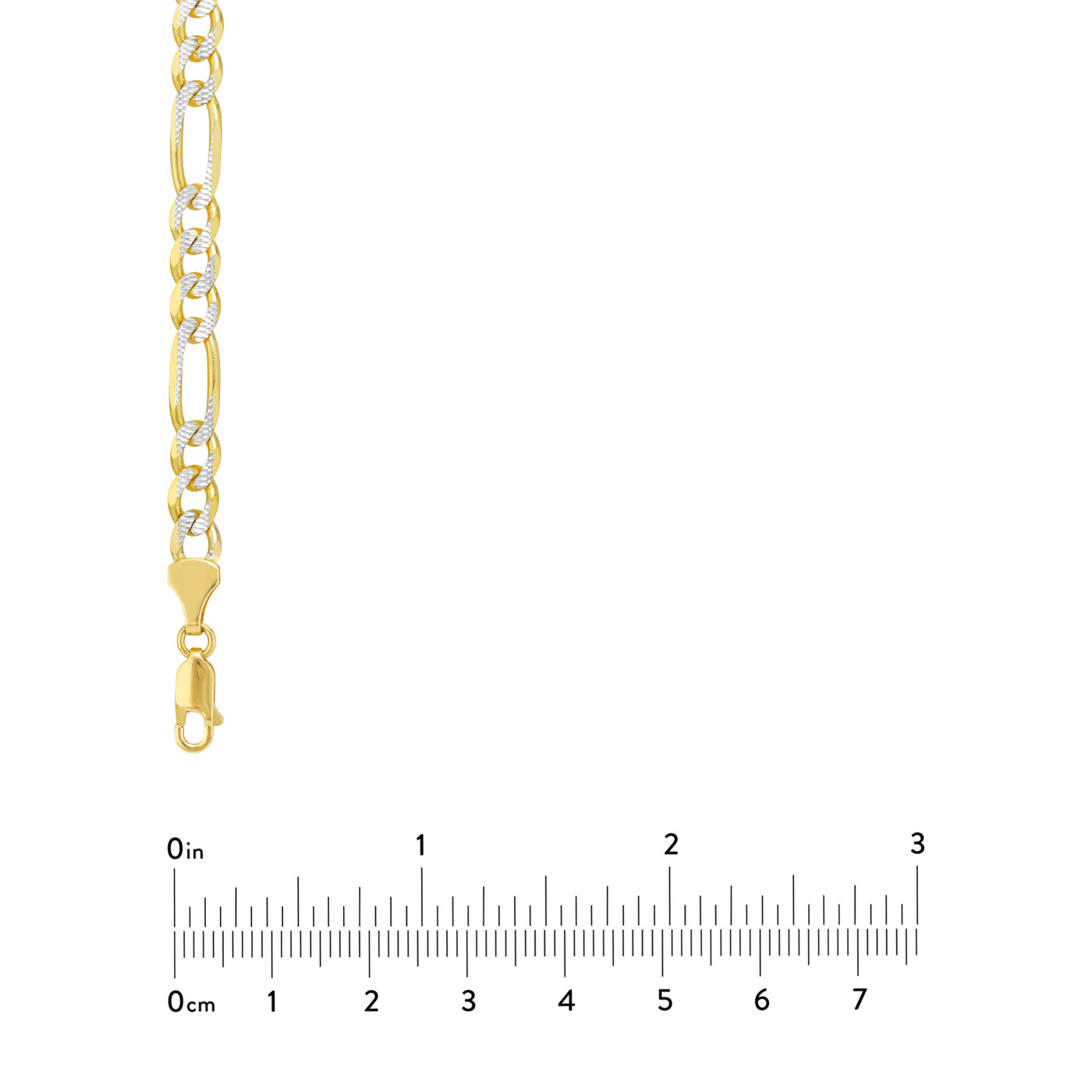 5.8mm Two-Tone Pavé Figaro Chain with Lobster Lock