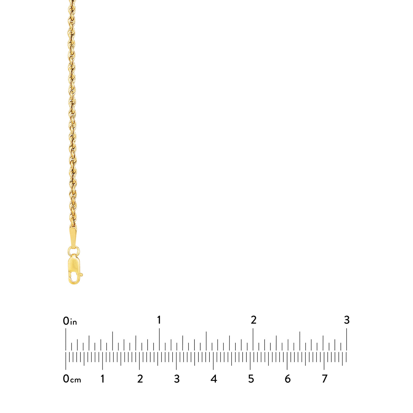 2mm Light Rope Chain with Lobster Lock