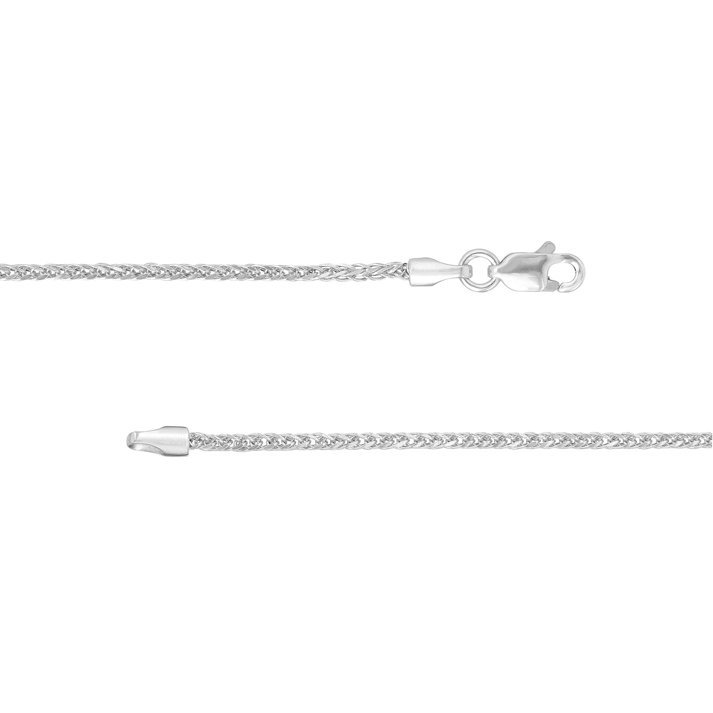 1.75mm Square Wheat Chain with Lobster Lock