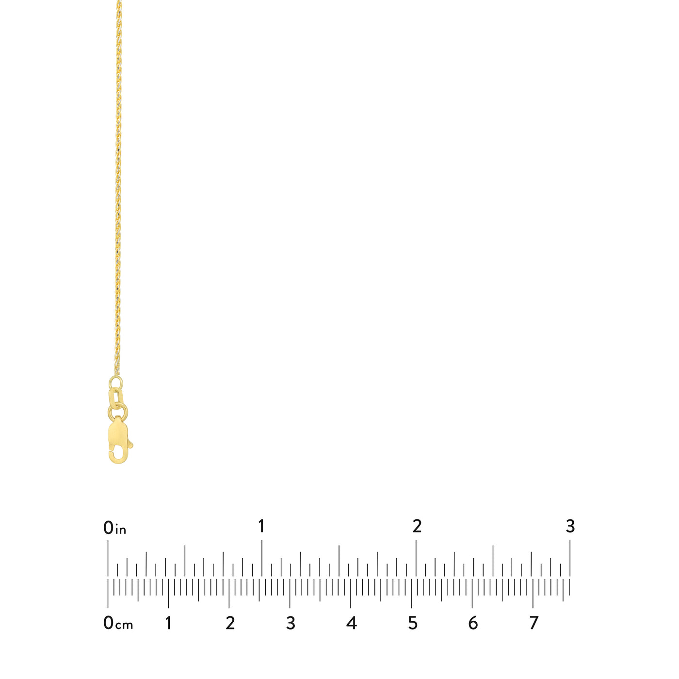 1.05mm Two-Tone Pave Wheat Chain with Lobster Lock