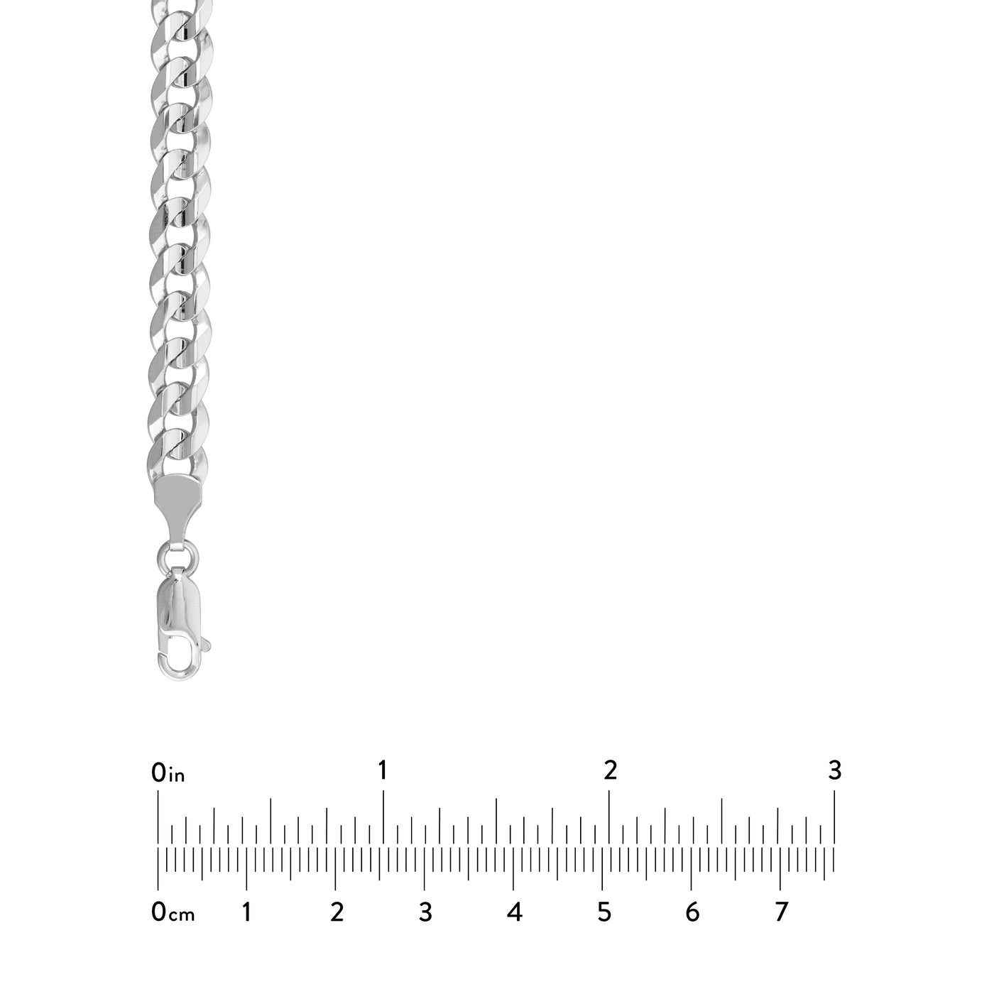 Sterling Silver 7.05 Cuban Curb Chain with Lobster Lock
