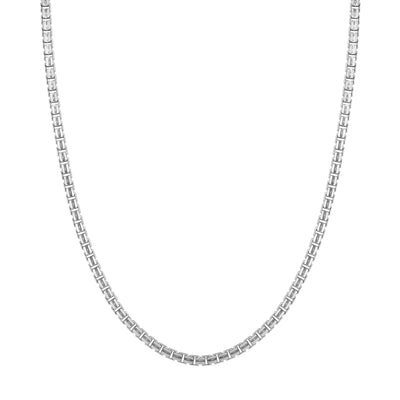 Sterling Silver 3.40mm Concave Box Chain with Lobster Lock