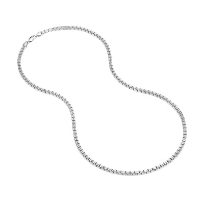 Sterling Silver 3.40mm Concave Box Chain with Lobster Lock