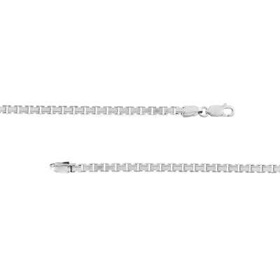 Sterling Silver 3.40mm Fancy Box Chain with Lobster Lock