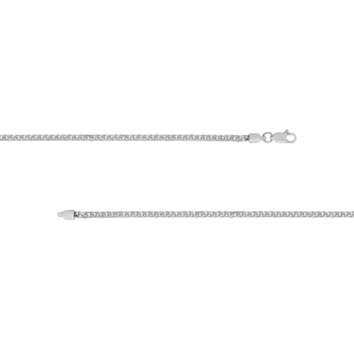 Sterling Silver 2.25mm Square Wheat Chain