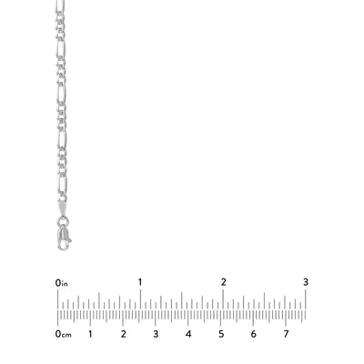 Sterling Silver 3.2mm Concave Figaro Chain with Lobster Lock