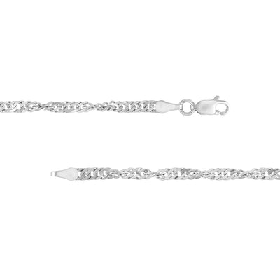 Sterling Silver 3.1mm Singapore Chain