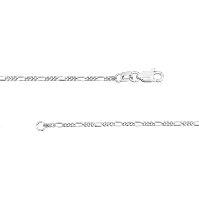 Sterling Silver 1.5mm Figaro Chain with Lobster Lock
