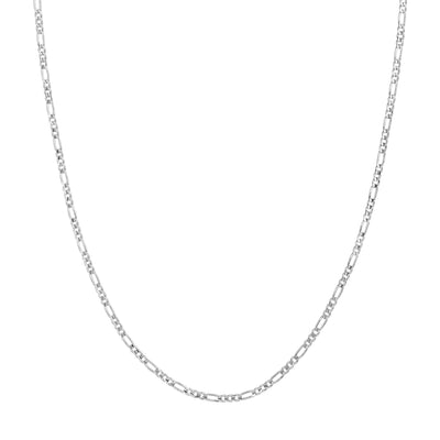Sterling Silver 2.4mm Concave Figaro Chain with Lobster Lock