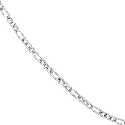 Sterling Silver 2.4mm Concave Figaro Chain with Lobster Lock