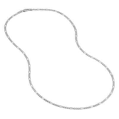 Sterling Silver 2.4mm Concave Figaro Chain with Lobster Lock