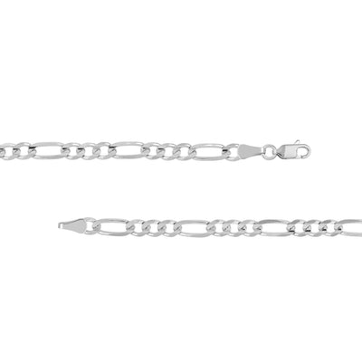 Sterling Silver 4.75mm Concave Figaro Chain with Lobster